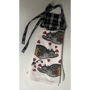 B Kliban Cat Towel Vintage 80s Heart Kitten